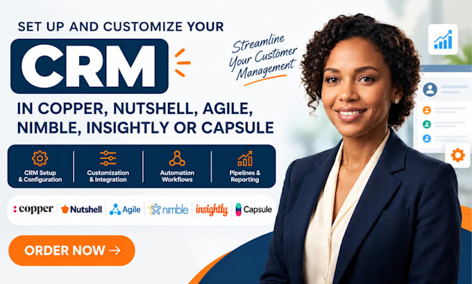set up copper, nutshell, agile, nimble, insightly or capsule CRM