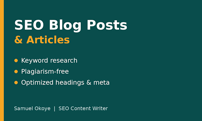write SEO optimized blog posts and articles for your website