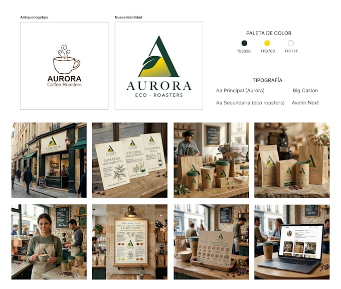 create a professional brand identity, mockups, and visual guide for your