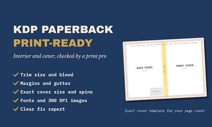 make your amazon  paperback interior and cover print ready