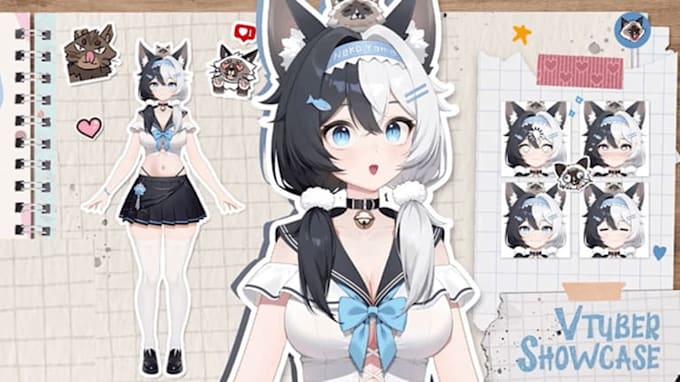 design 3d vtuber model anime vtuber rigging live 2d vtuber model live2d rigging