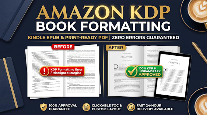 do professional book formatting, kindle formatting, and paperback layout