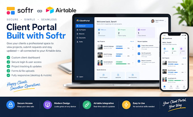 build a softr client portal connected to airtable