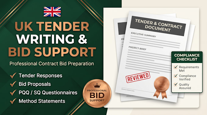 write UK tender responses, bid documents and supplier questionnaires