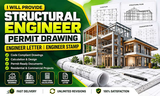provide structural engineer permit drawing engineer letter engineer stamp
