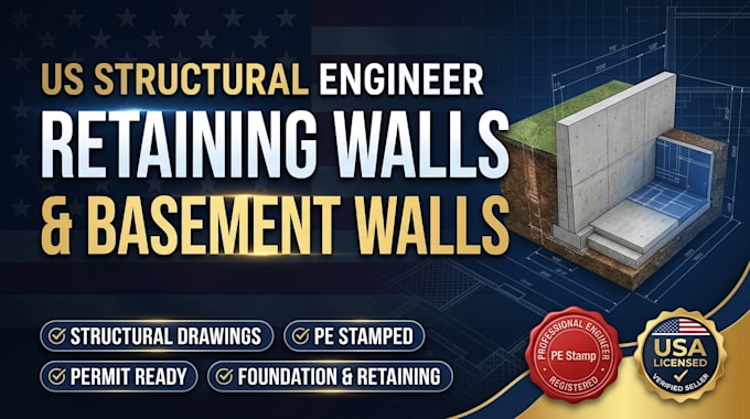design retaining walls, basement walls and structural drawings