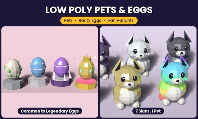 create low poly pets and eggs for your roblox simulator game