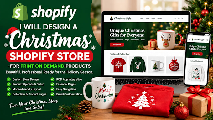 design a christian shopify store for pod products