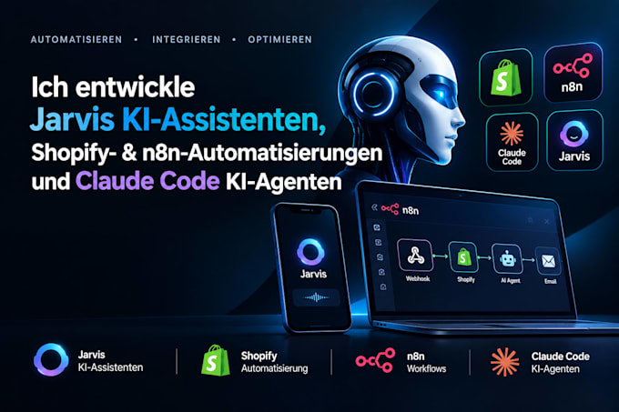 entwickle jarvis ki agenten, shopify n8n automatisierungen mit claude code