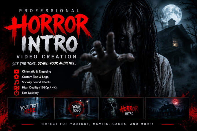 create a dark cinematic intro for your horror brand