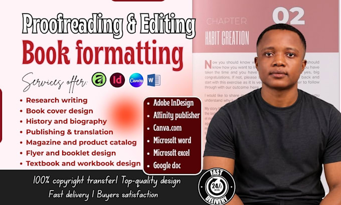 edit ebook formatting ghostwriter proofreading manuscript canva book design