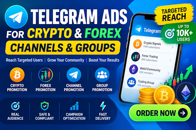 run telegram ads to promote crypto forex channels and groups to targeted users