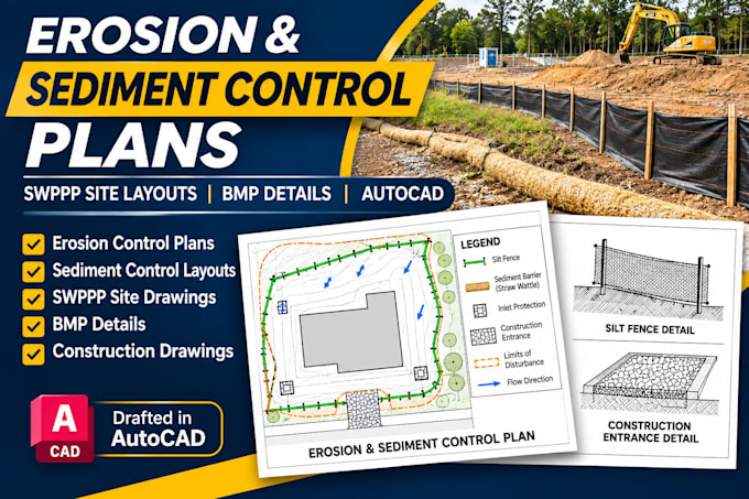 draft erosion control plans, sediment control and swppp site drawings