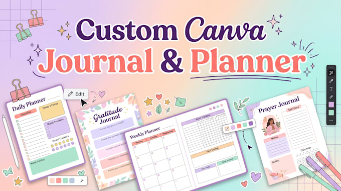 canva ebook design, journal design, canva workbook design