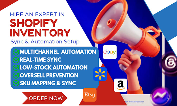 setup shopify inventory sync multichannel automation amazon ebay etsy walmart