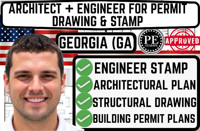 georgia architect for building permit drawing structural plan and engineer stamp