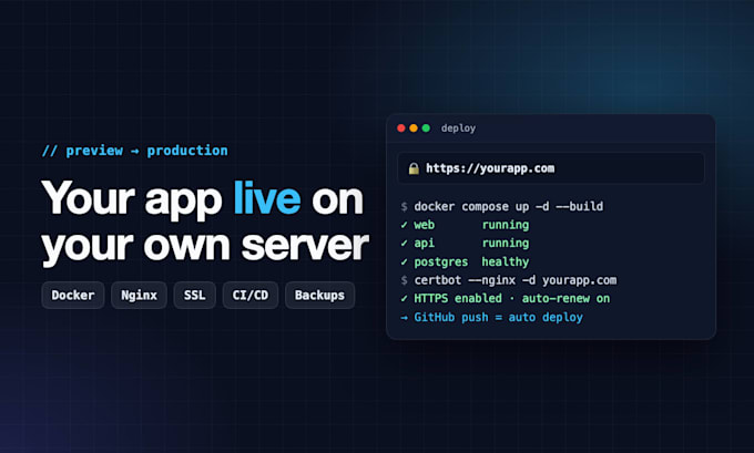 deploy your lovable, bolt or web app on your vps with docker, nginx and SSL