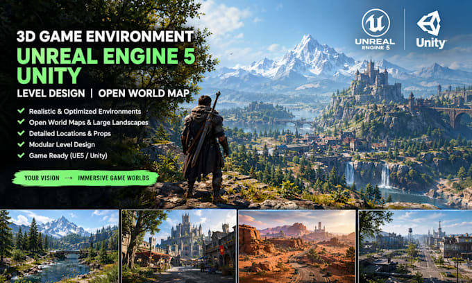 create 3d game environment unreal engine 5 unity level design open world map