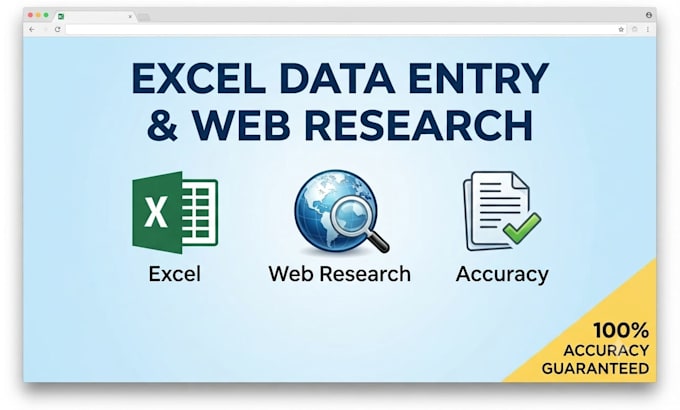 do accurate excel dat entry, copy paste, and web reserch