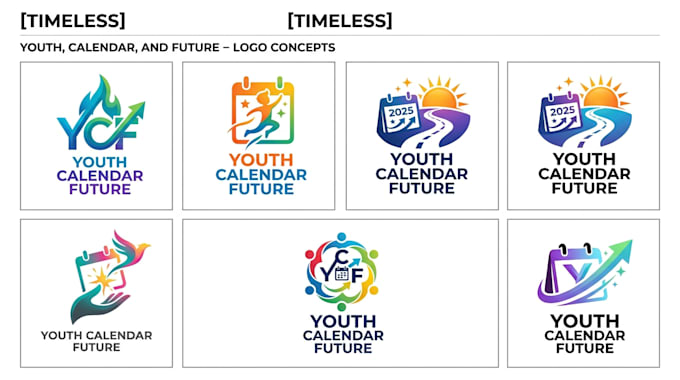 design a youth, calendar, and future logo