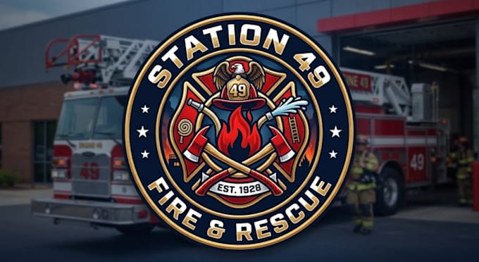 draw firefighter logo illustration for you