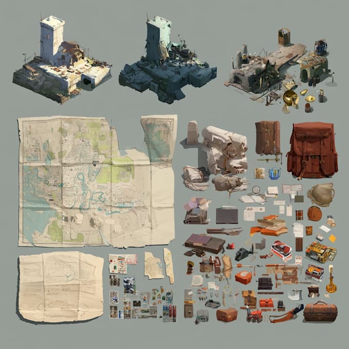 create 2d model for game assets unity and unreal engine