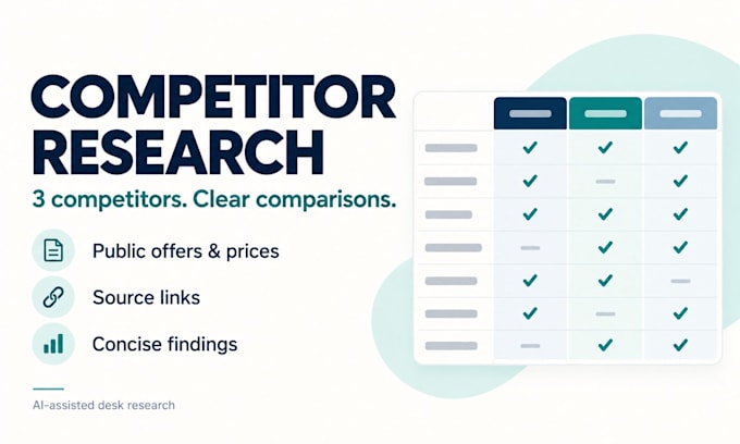 compare 3 competitors and their public prices