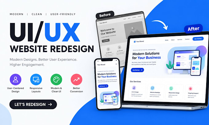 redesign your website with a modern responsive UI UX