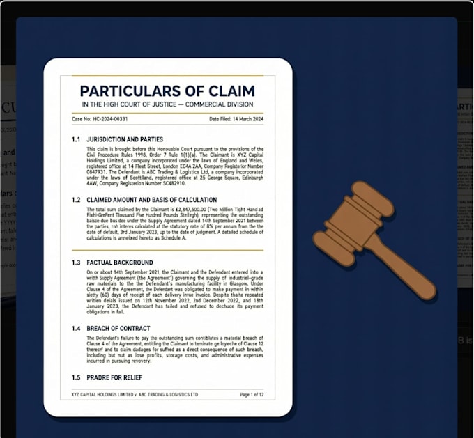 draft civil litigation pleadings, statements of case and court documents