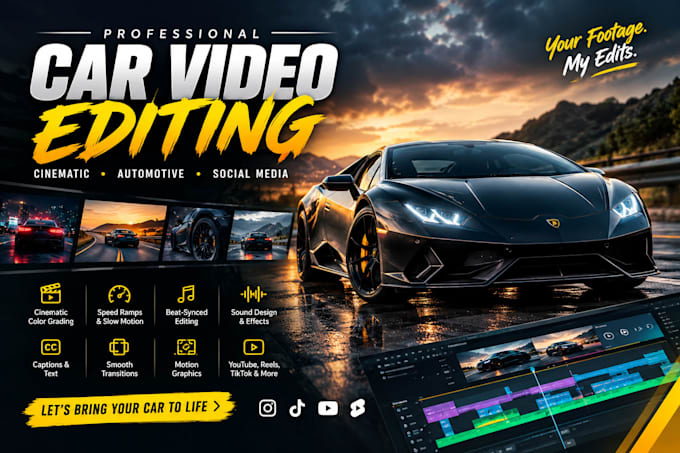 professionally edit car videos with cinematic effects