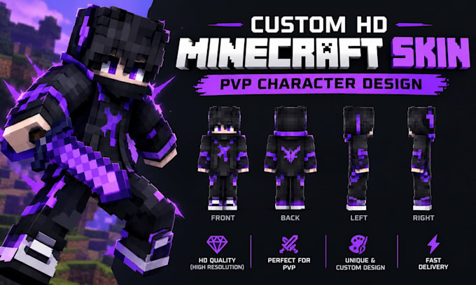 Custom F Designs Create custom hd minecraft skin minecraft pvp minecraft character ...
