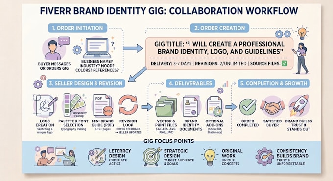 create a professional brand identity, logo, and guidelines