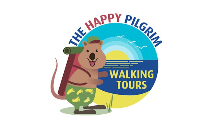 design mascot pilgrim walking tours logo