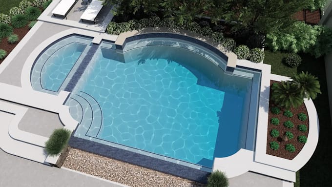 create 3d swimming pool, garden and landscape designs