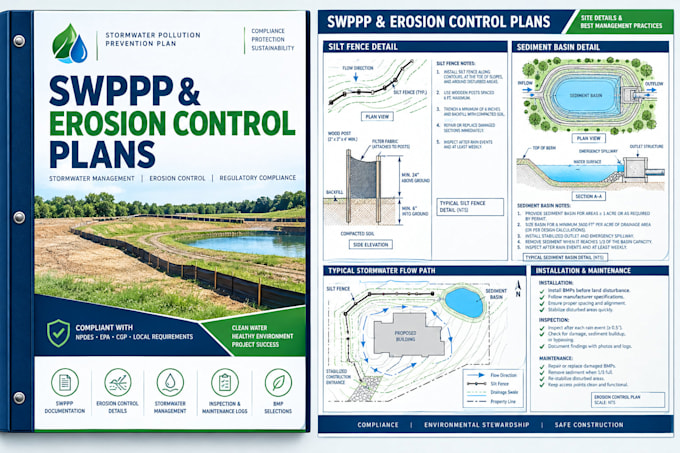 design swppp plan esc erosion control plan and npdes permit documents