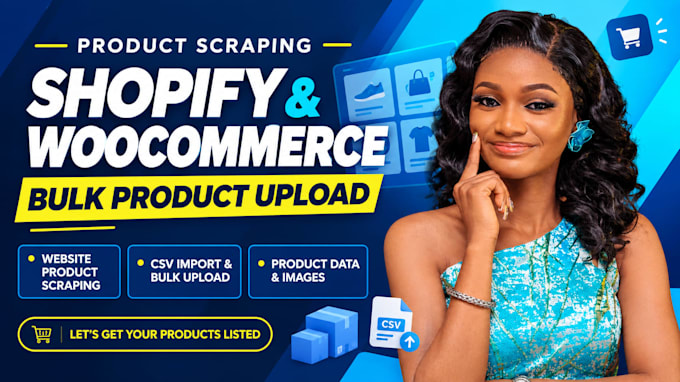 scrape products and bulk upload them to shopify or woocommerce