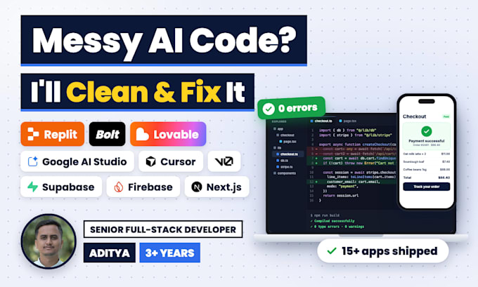 be your vibe code cleanup expert for replit, bolt, loveable and google ai studio