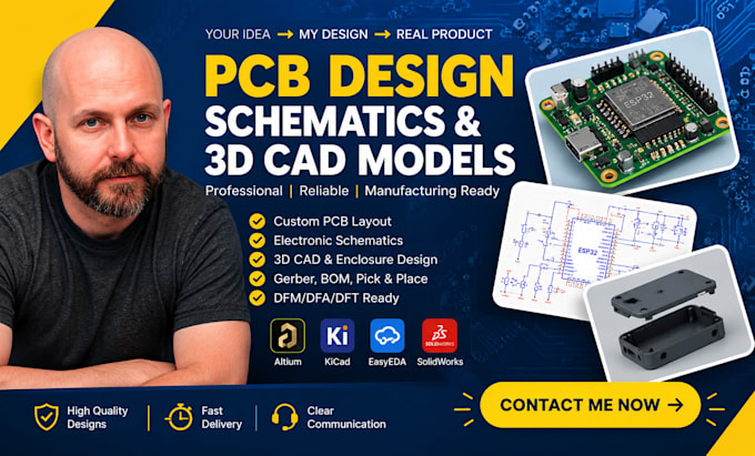 Design professional pcb layout, electronic schematics and 3d cad models ...