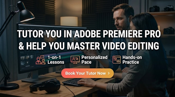 tutor you in adobe premiere pro and help you master video editing