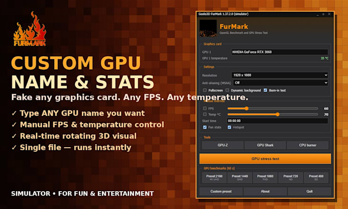 build a custom GPU stress test simulator with any name you want