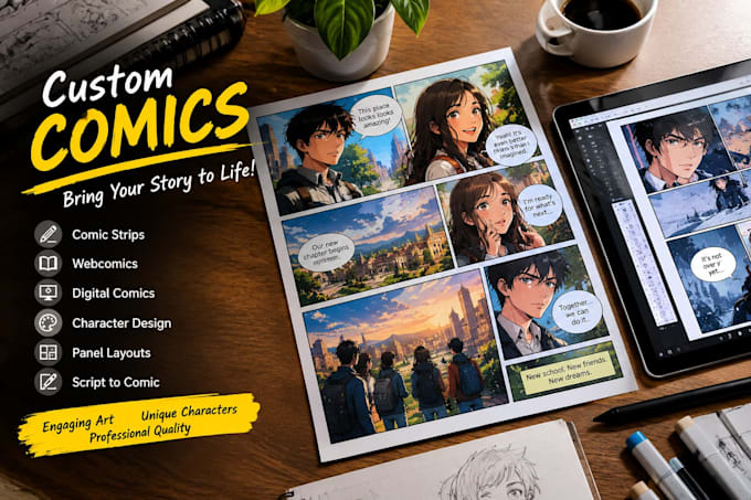 create custom webcomics, comic strips and digital comic art