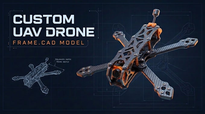 design custom fpv vtol uav drone frame chassis and mechanical cad model