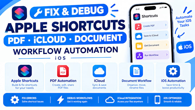 fix debug apple shortcuts PDF icloud document workflow automation ios