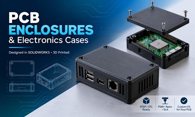 design custom pcb enclosures, electronic cases for 3d printing