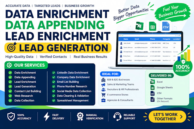 do data enrichment, data appending, lead enrichment, lead generation