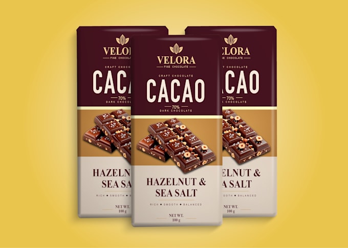 design premium chocolate bar packaging and wrapper