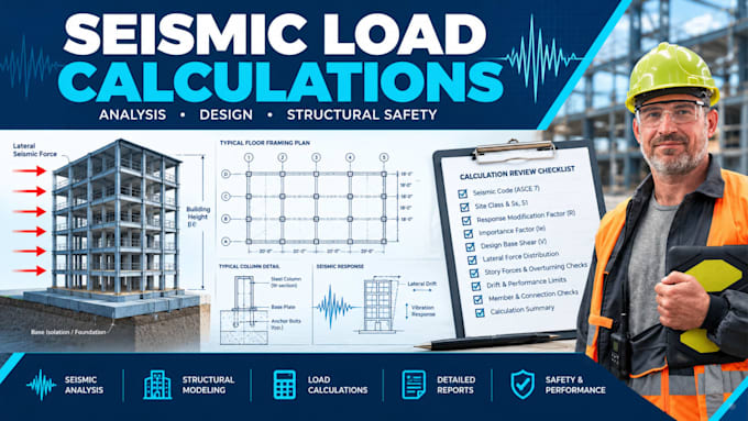seismic load calculations and lateral force analysis for building structures