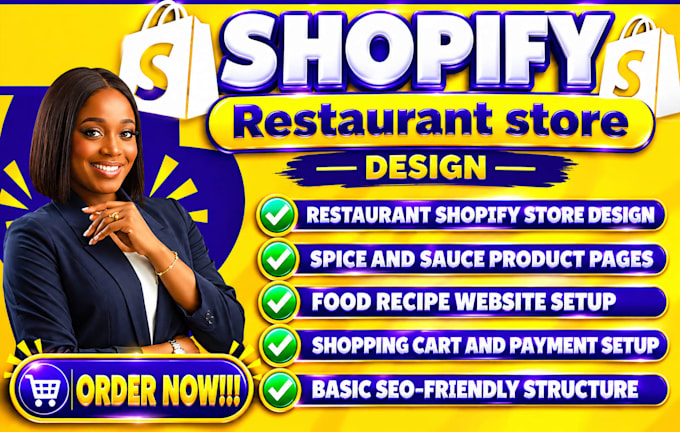 design restaurant shopify store, spices, sauce and food recipe shopify website