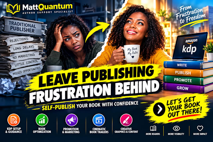 help with amazon KDP setup, self publishing and book launch with strategy