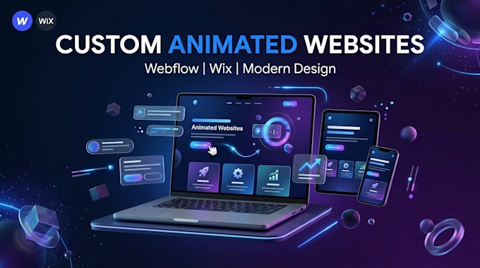 design a custom animated webflow, wix or modern website